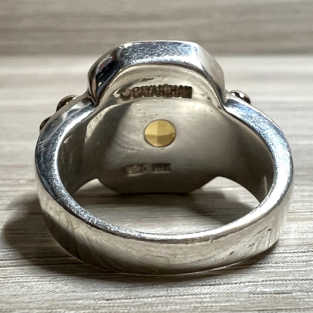Vintage Designer Bayanihan Sterling Silver & 18K Gold Accented Citrine Ring - Picture 4 of 10
